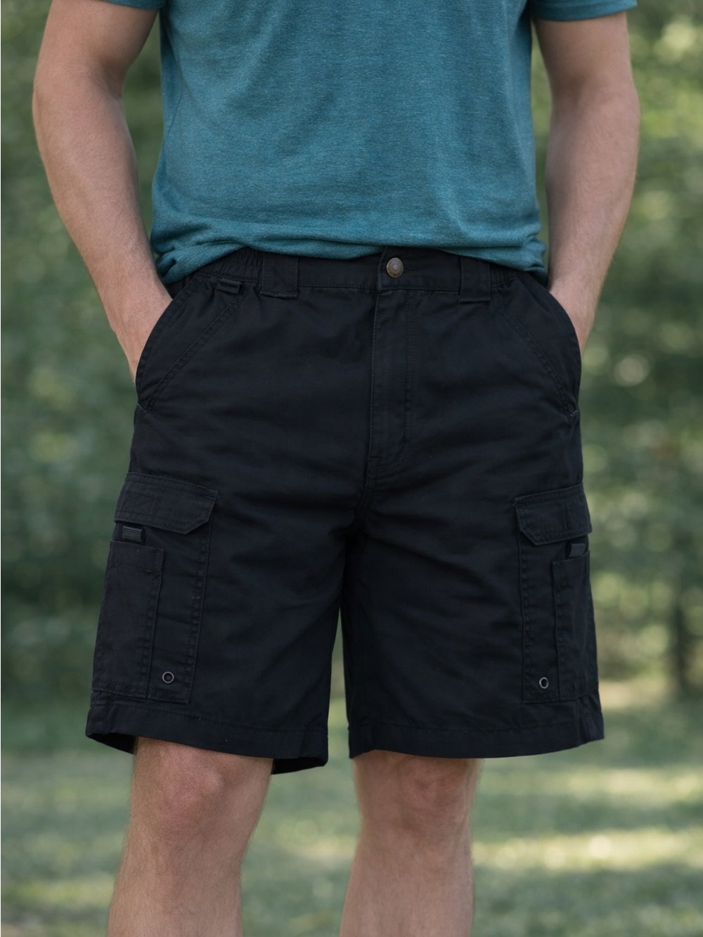 Bass Pro Shops Black Men's Cargo Shorts with Utility Pockets